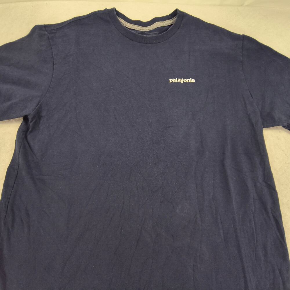 Patagonia Regular Fit Casual Short Sleeve Crew Neck T-Shirt Mens Size M Navy